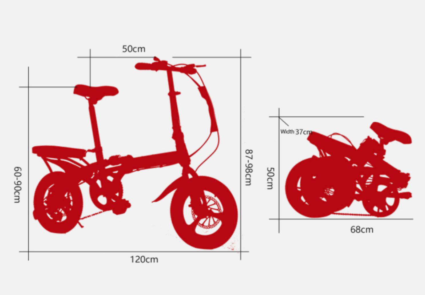 folding bike folded dimension