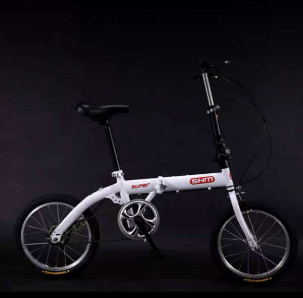 14" folding bike white frame